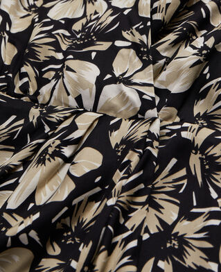 The Kooples DAMEN BLACK BROWN kurzes wickelkleid mit print
