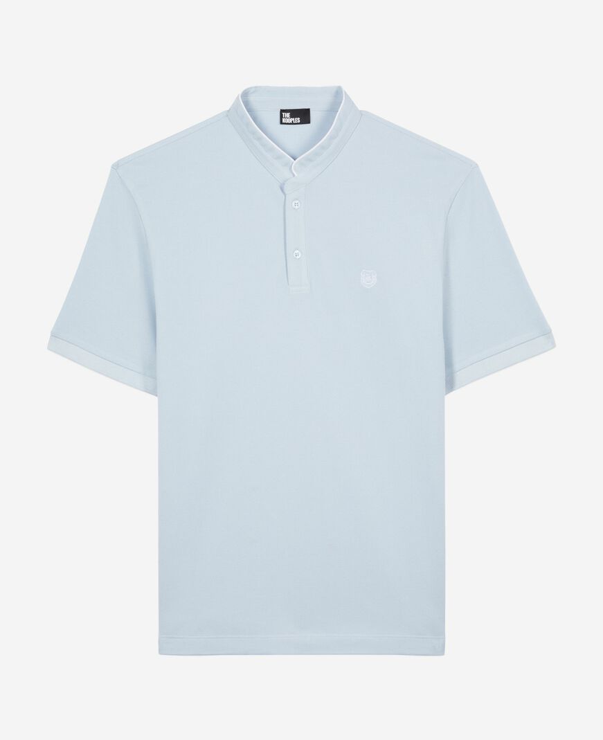 The Kooples MEN LAVENDER light blue cotton pique polo t-shirt