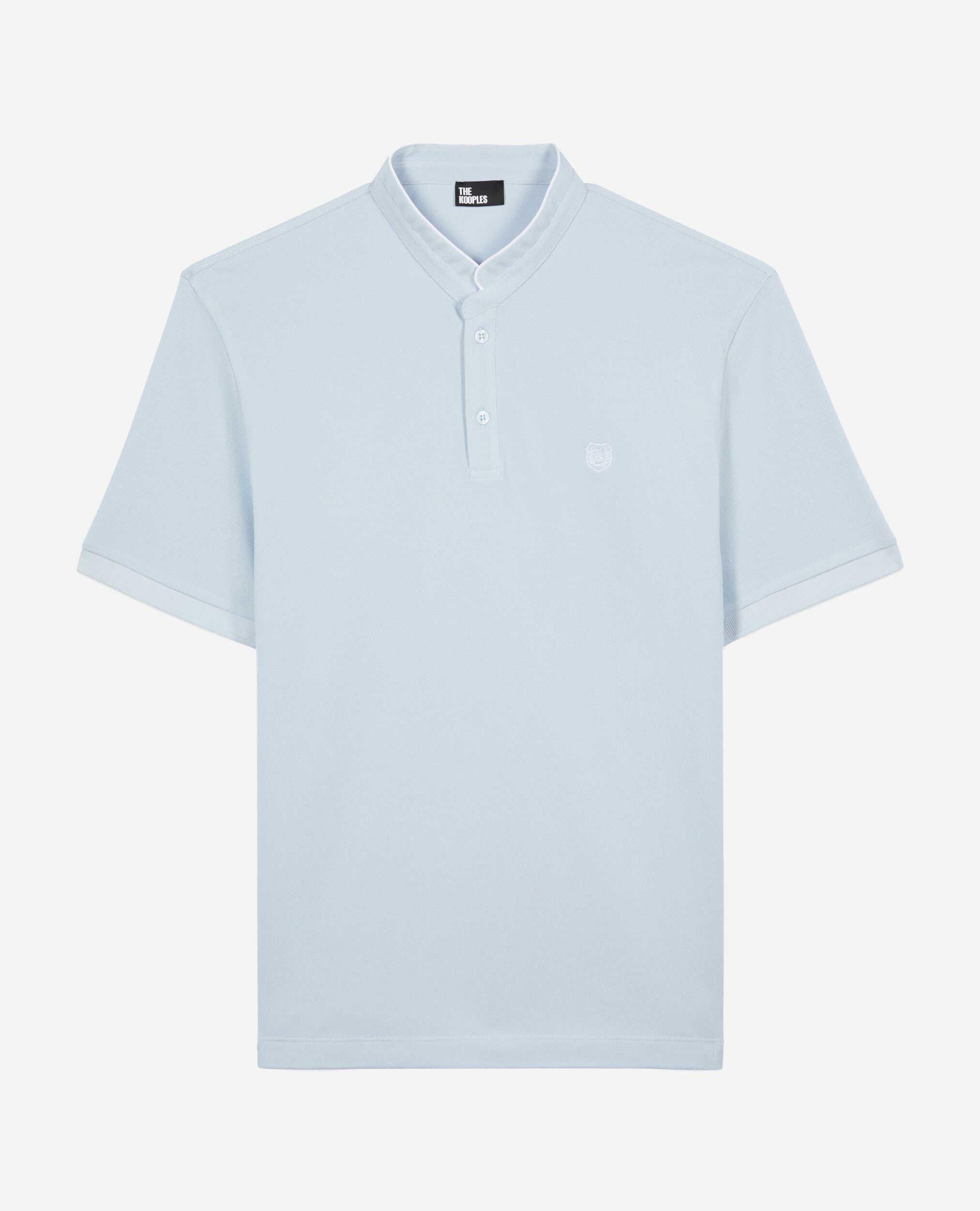 Light blue cotton pique polo t-shirt, LAVENDER, hi-res image number null