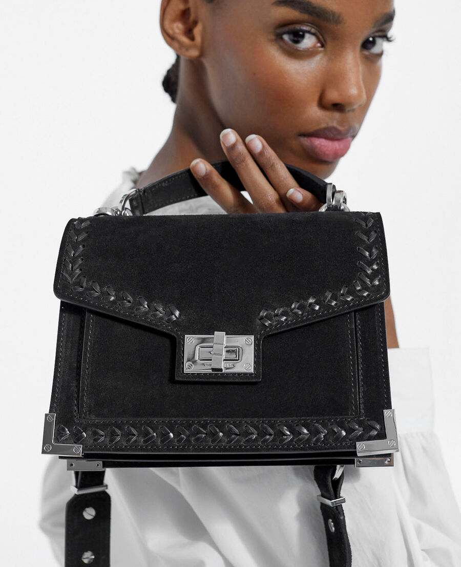 small emily bag in black suede leather