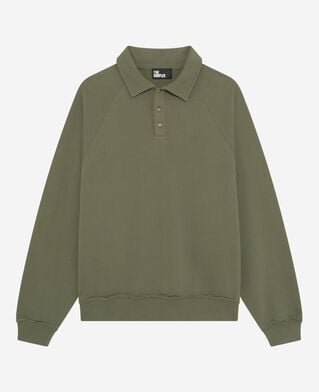 The Kooples HOMBRE KAKI sudadera caqui con cuello de polo