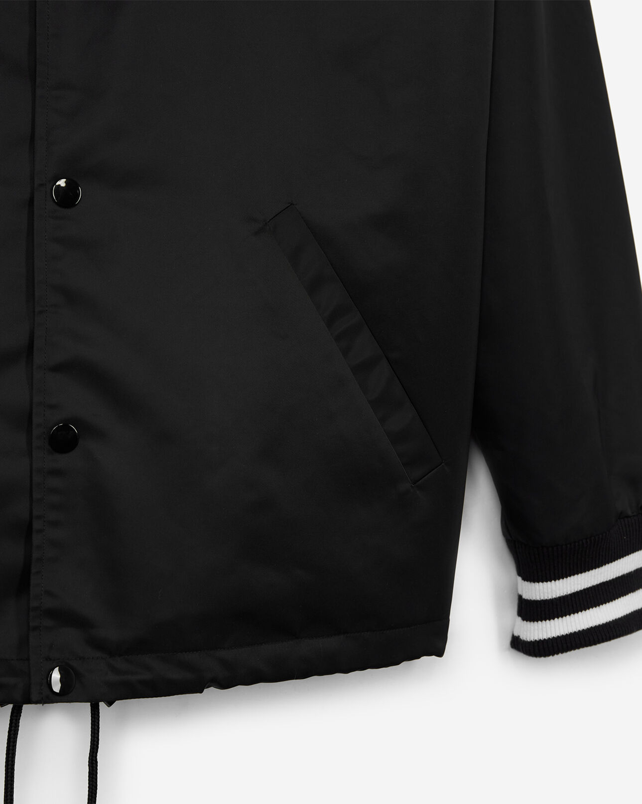 The Kooples HOMME BLACK blouson satin noir broderie logo the kooples sport