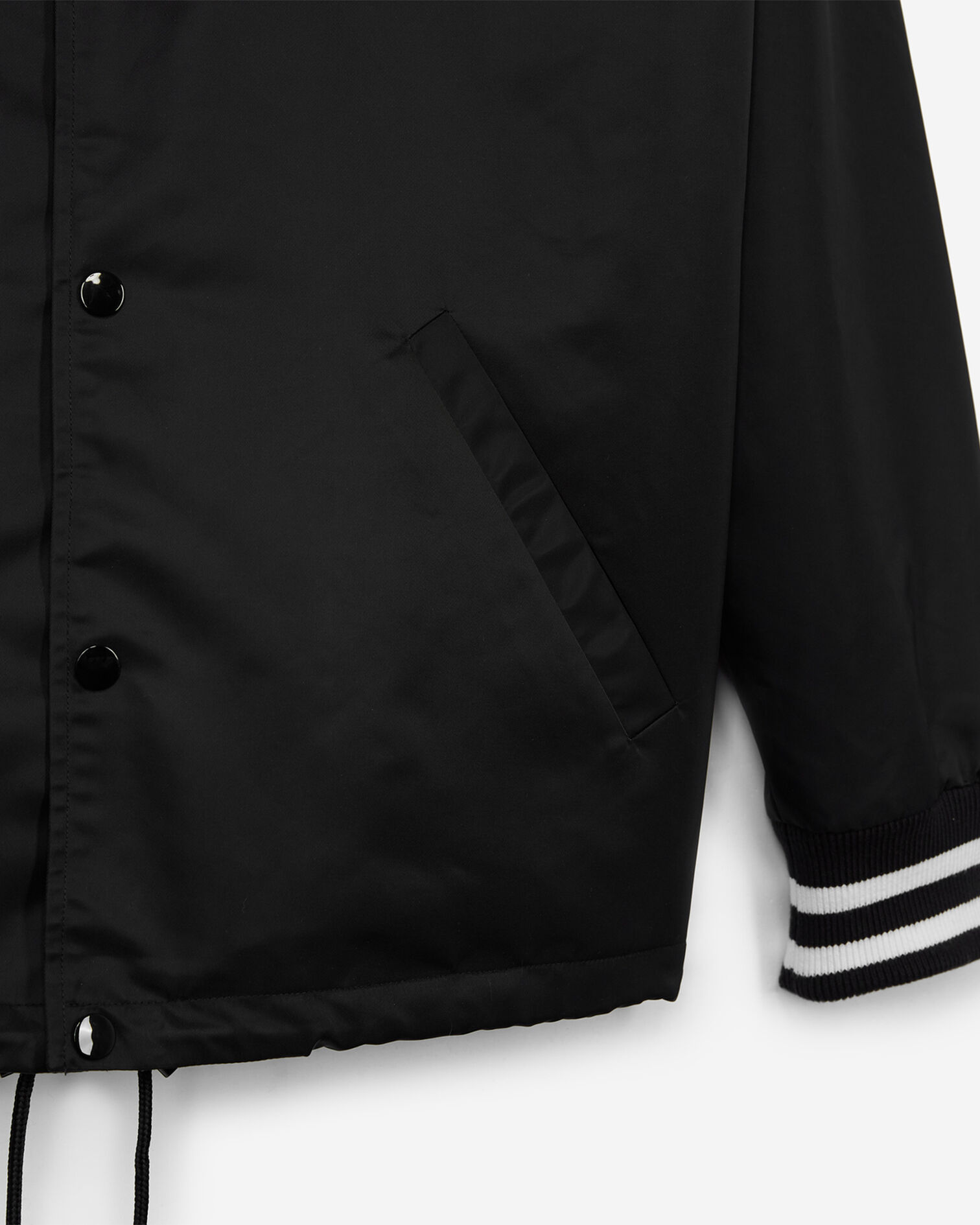 Blouson satin noir broderie logo The Kooples Sport, BLACK, hi-res image number null