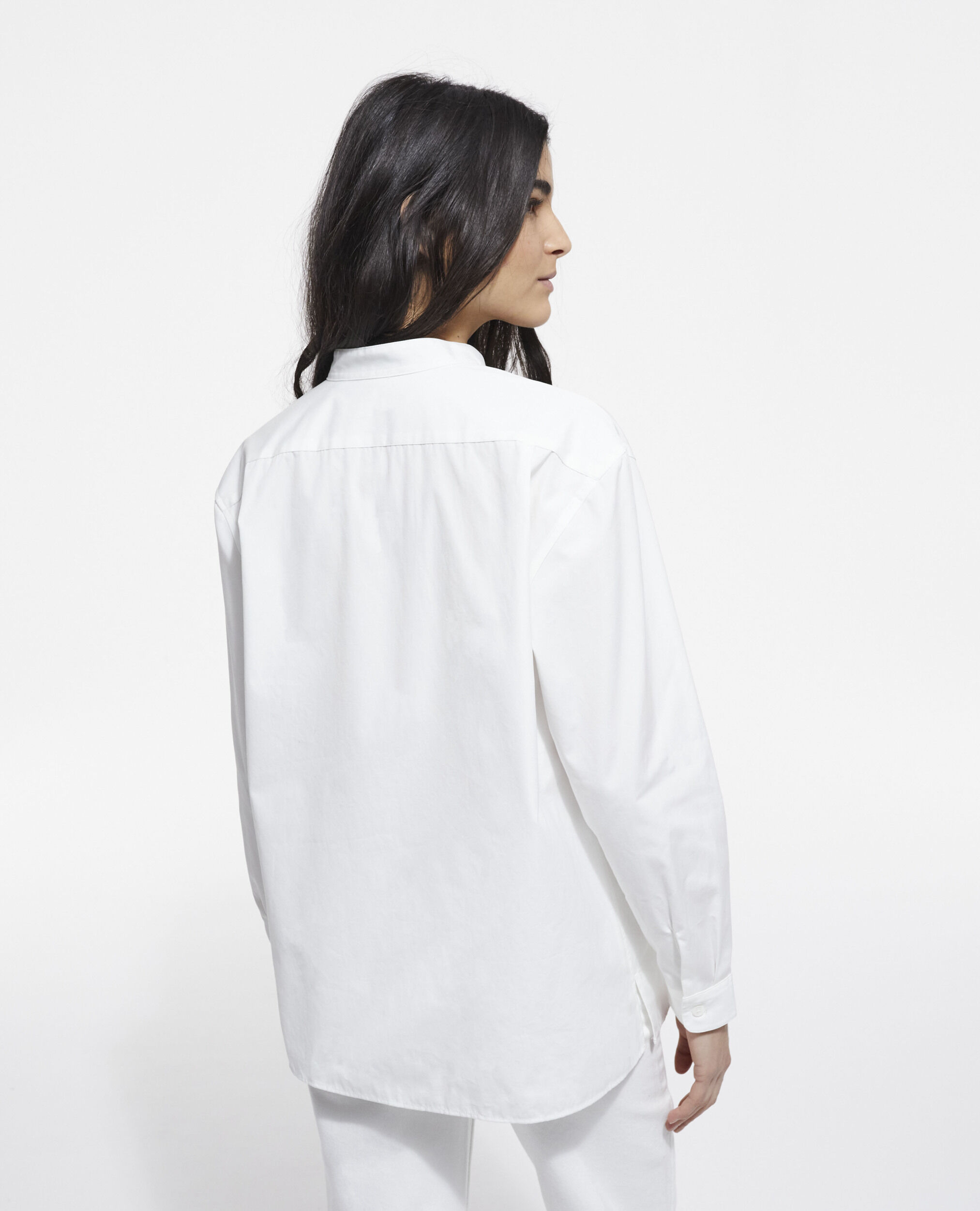 Camisa algodón blanca, WHITE, hi-res image number null