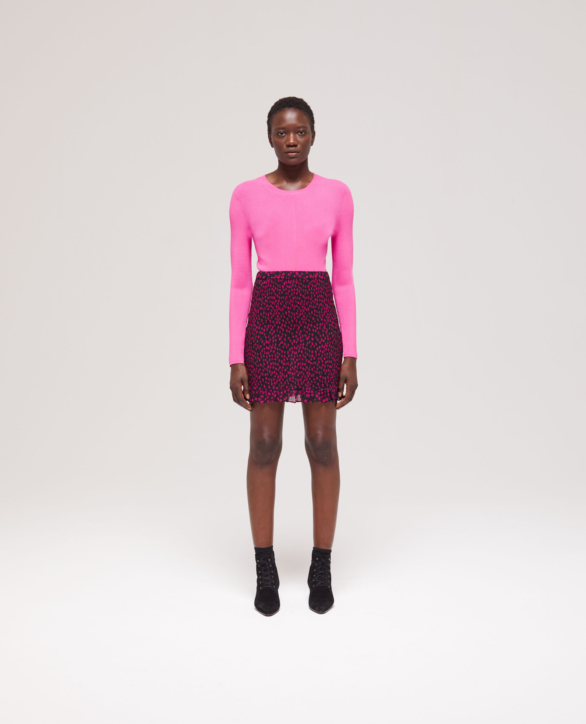 Short printed skirt, PINK, hi-res image number null