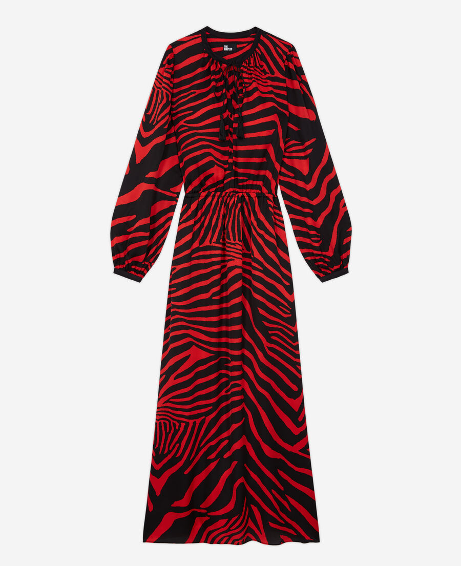 long red printed dress