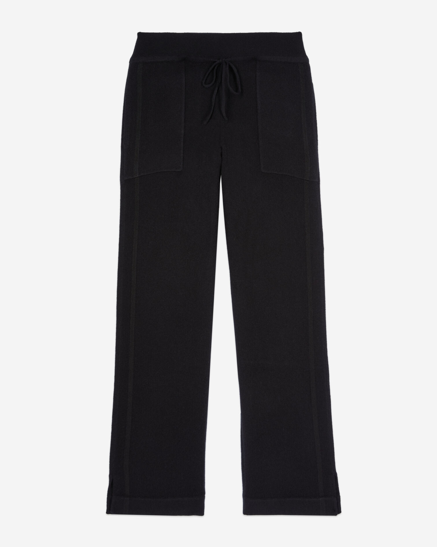 Black wool and cashmere trousers, BLACK, hi-res image number null