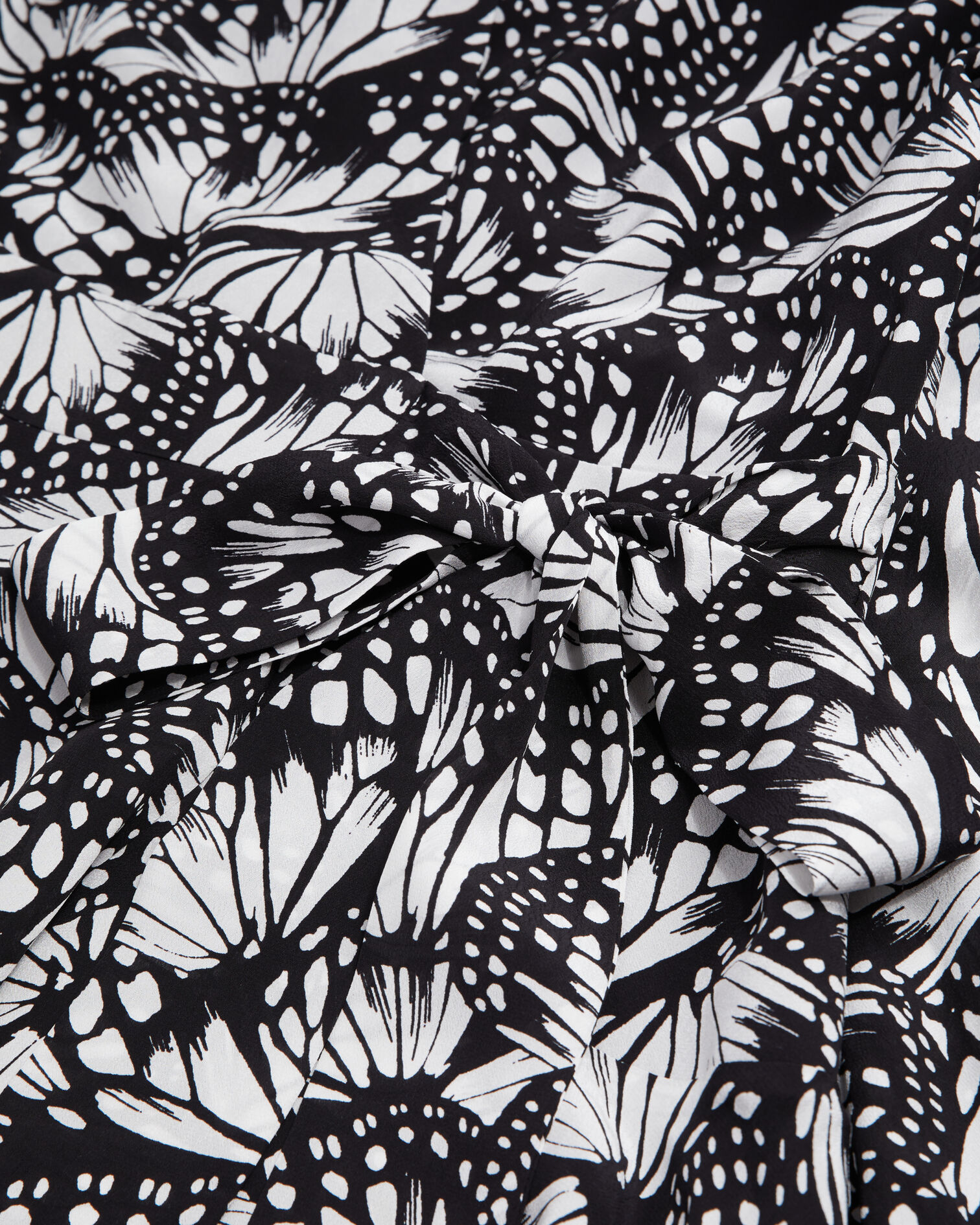 Robe portefeuille courte imprimée, BLACK WHITE, hi-res image number null