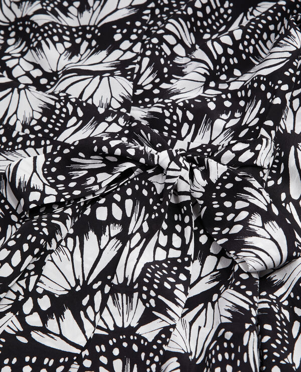 The Kooples DAMEN BLACK WHITE kurzes wickelkleid mit print