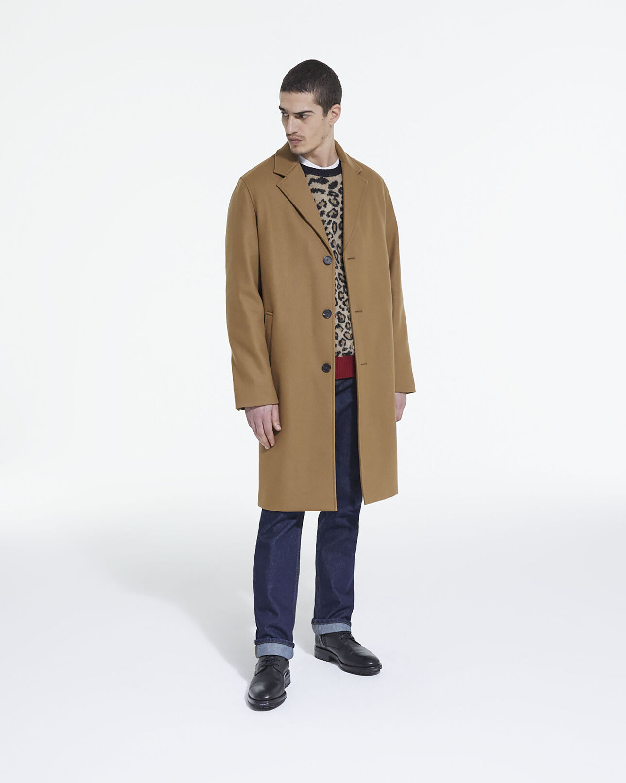 The Kooples HERREN CAMEL camelfarbener wollmantel