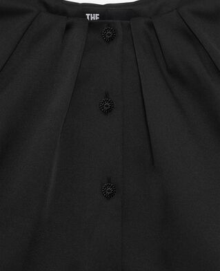 The Kooples DAMEN BLACK kurze jacke mit cape-effekt aus schwarzem satin