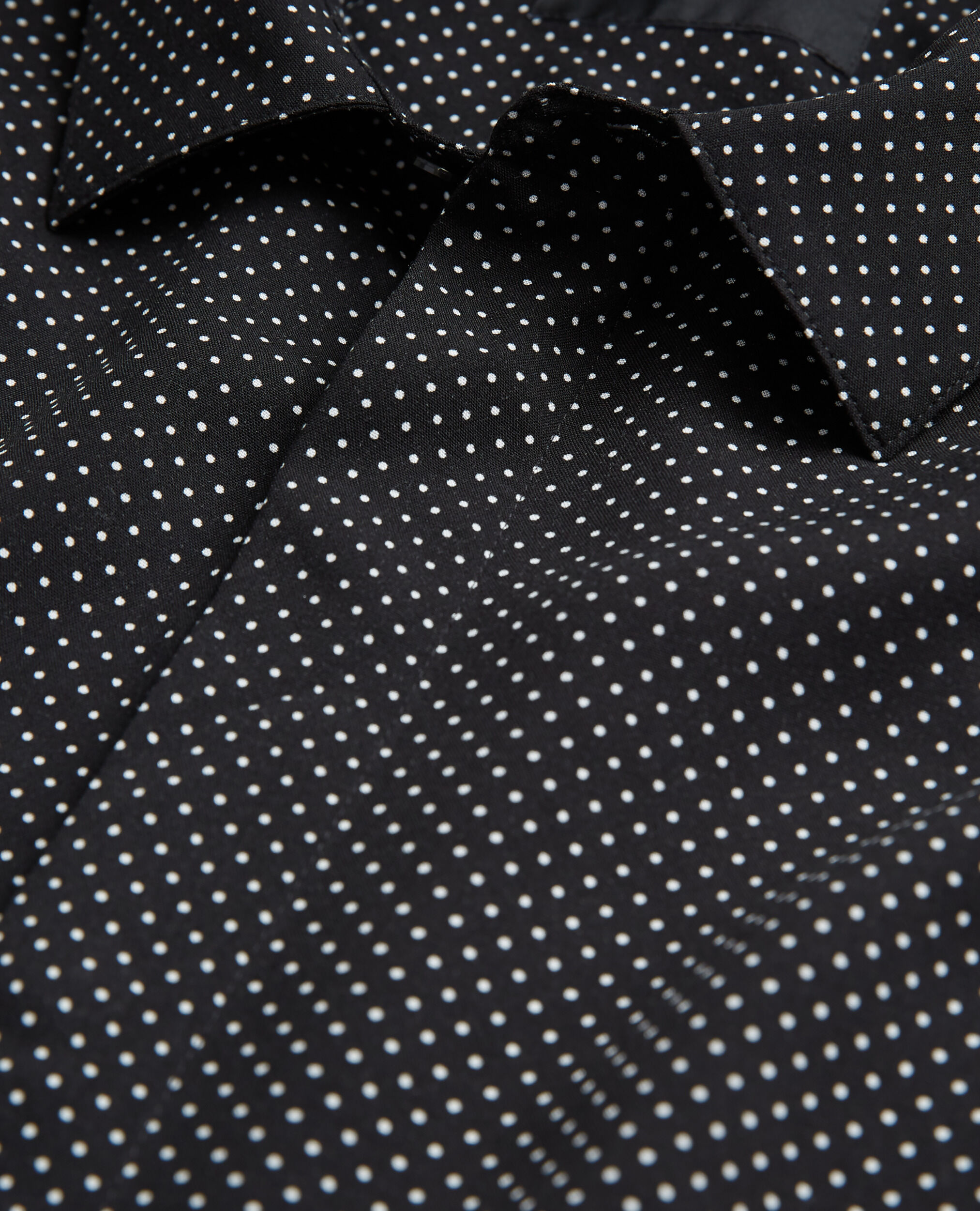 Black polka-dot shirt, BLACK WHITE, hi-res image number null