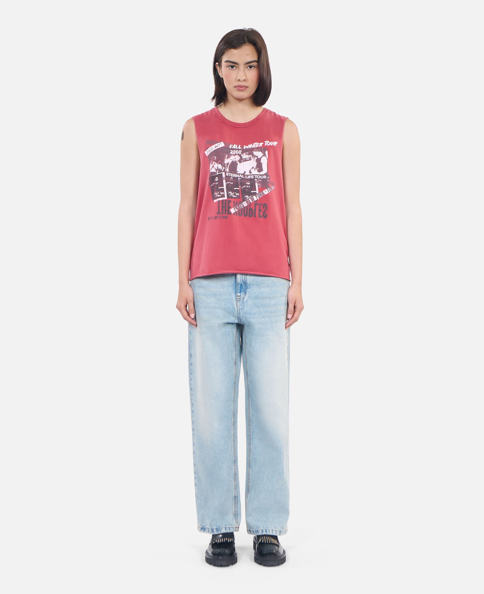 The Kooples WOMEN RUBIS red eternal life tour serigraphy tank top