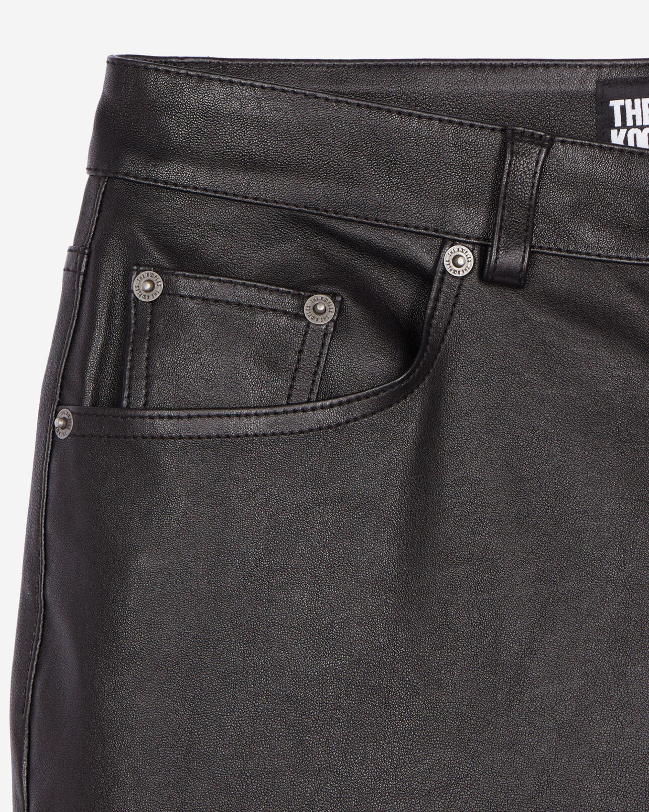 The Kooples WOMEN BLACK black leather flare trousers