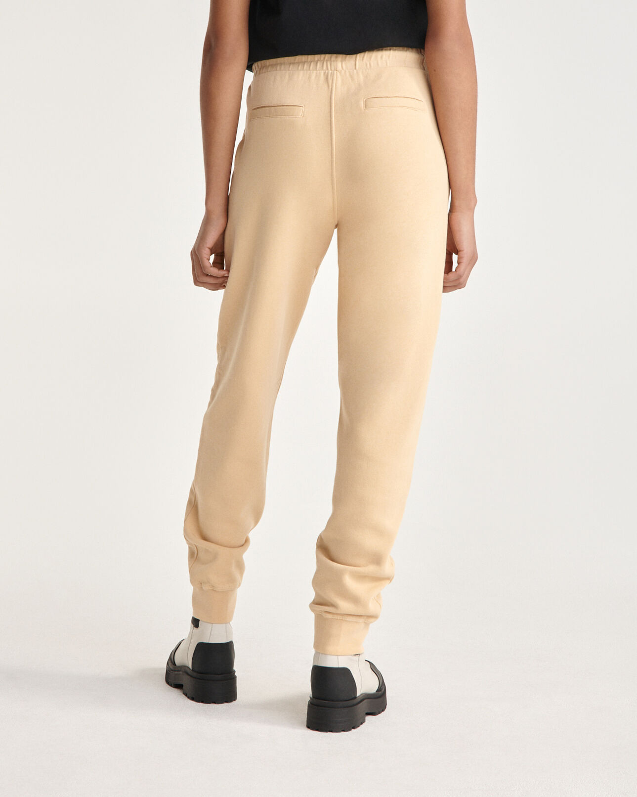 The Kooples FEMME LIGHT BROWN jogging beige logo brodé ton sur ton