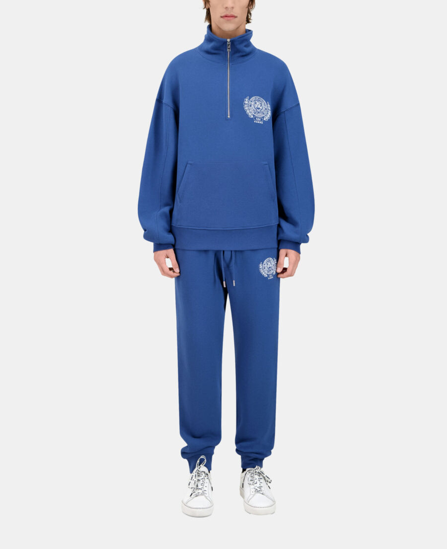 The Kooples MEN MIDDLE NAVY royal blue sweatshirt with blazon serigraphy