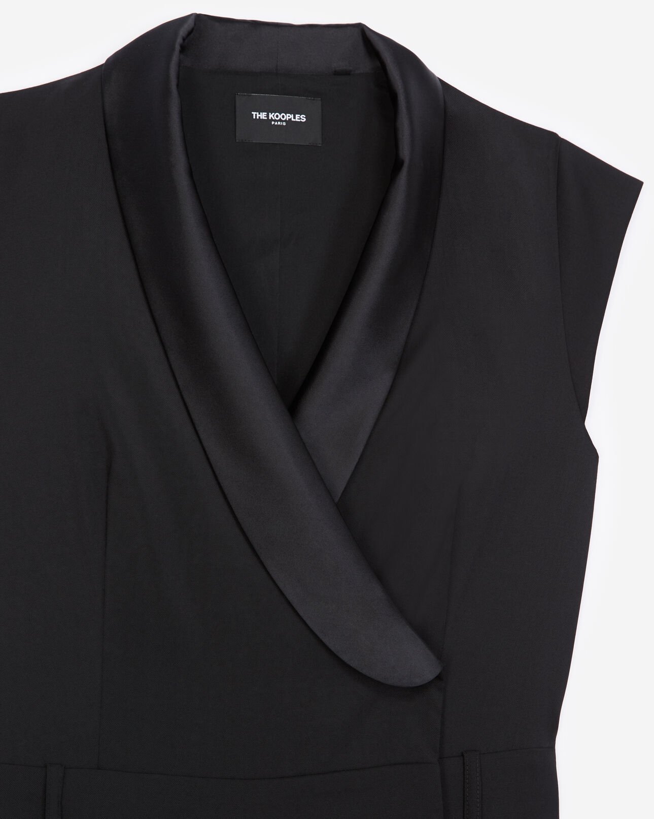 The Kooples FEMME BLACK combinaison noire laine façon smoking