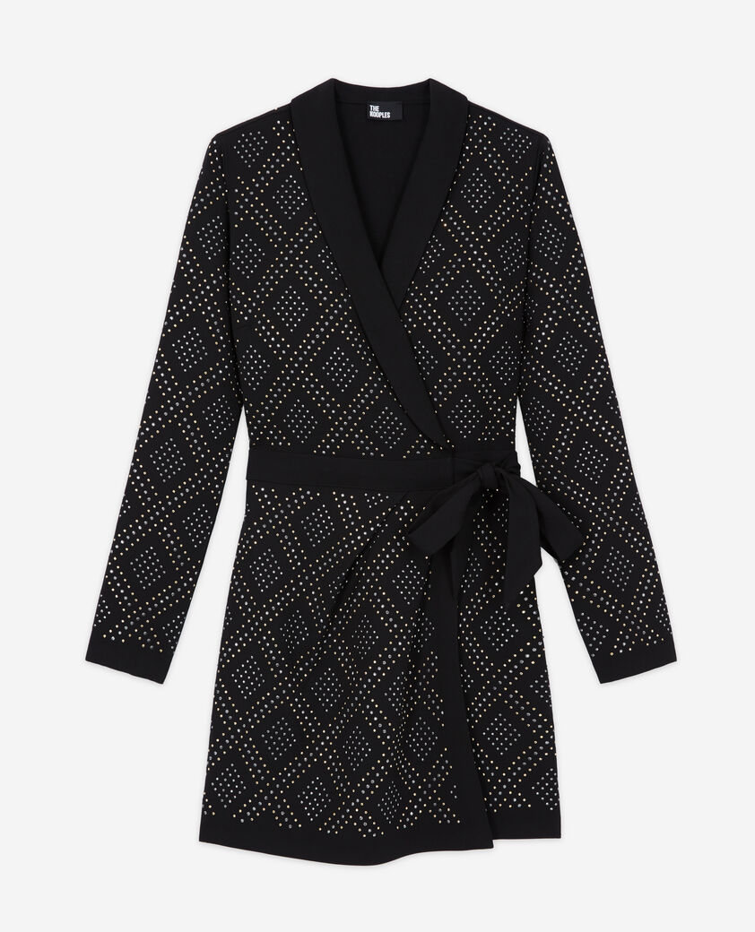 The Kooples FEMME BLACK robe courte portefeuille noire