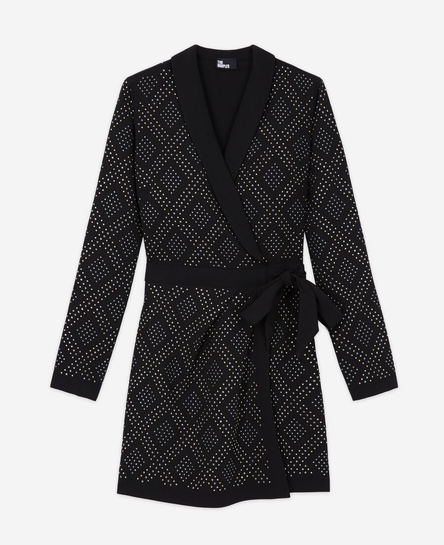 The Kooples FEMME BLACK robe courte portefeuille noire