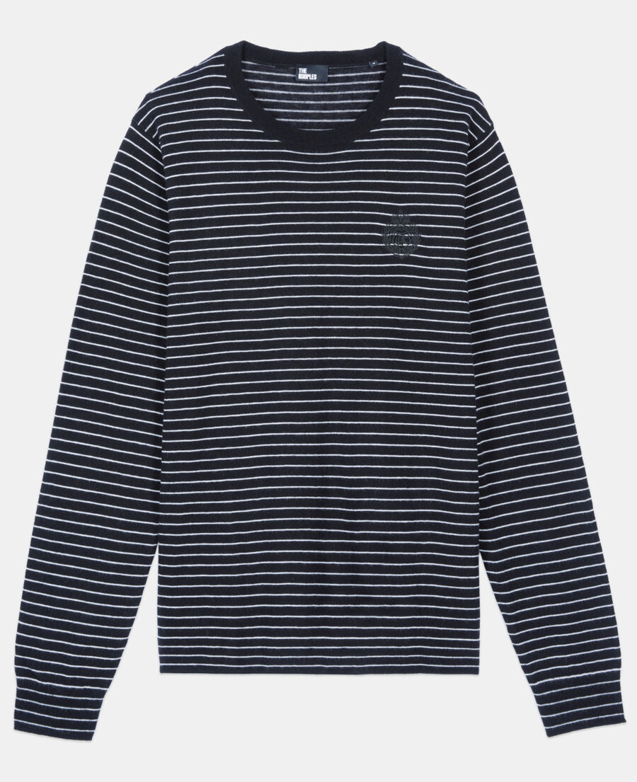 The Kooples H BLACK / WHITE striped wool sweater