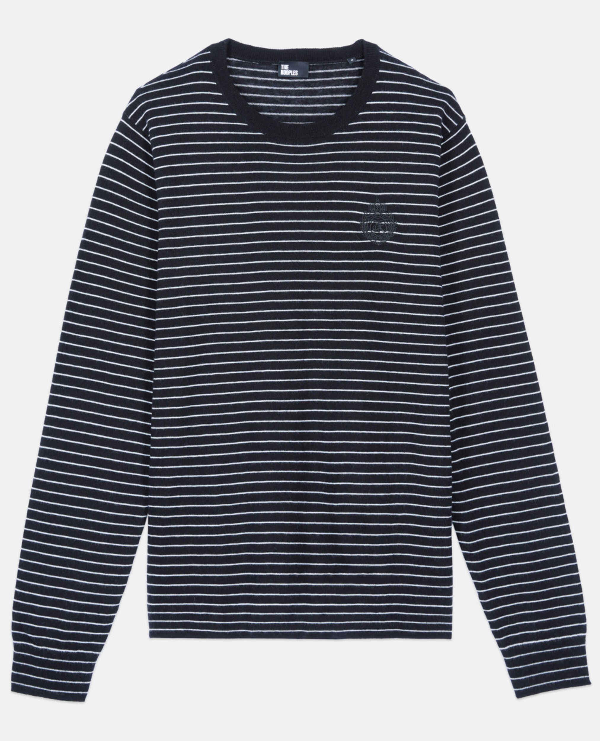 Striped wool sweater, BLACK / WHITE, hi-res image number null
