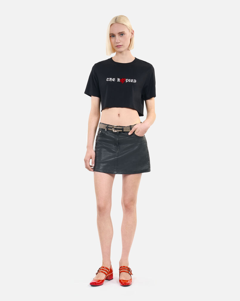 The Kooples FEMME BLACK t-shirt court avec sérigraphie noir