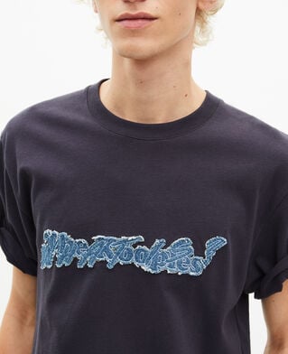 The Kooples MEN DARK NAVY what is denim navy t-shirt