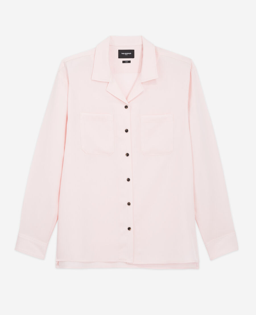 camisa oversize rosa tencel abotonada