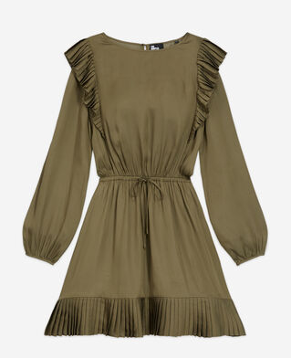 The Kooples FEMME OLIVE NIGHT robe courte kaki