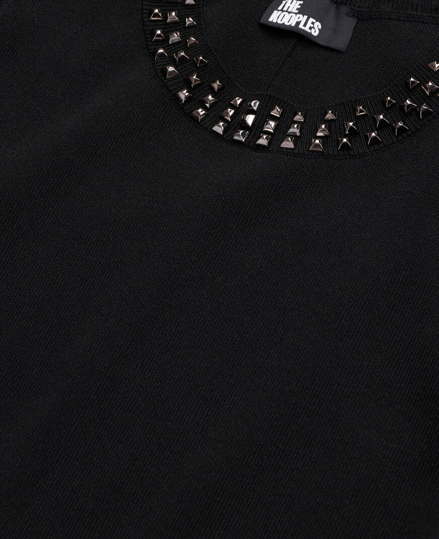 The Kooples WOMEN BLACK short black dress with spikes