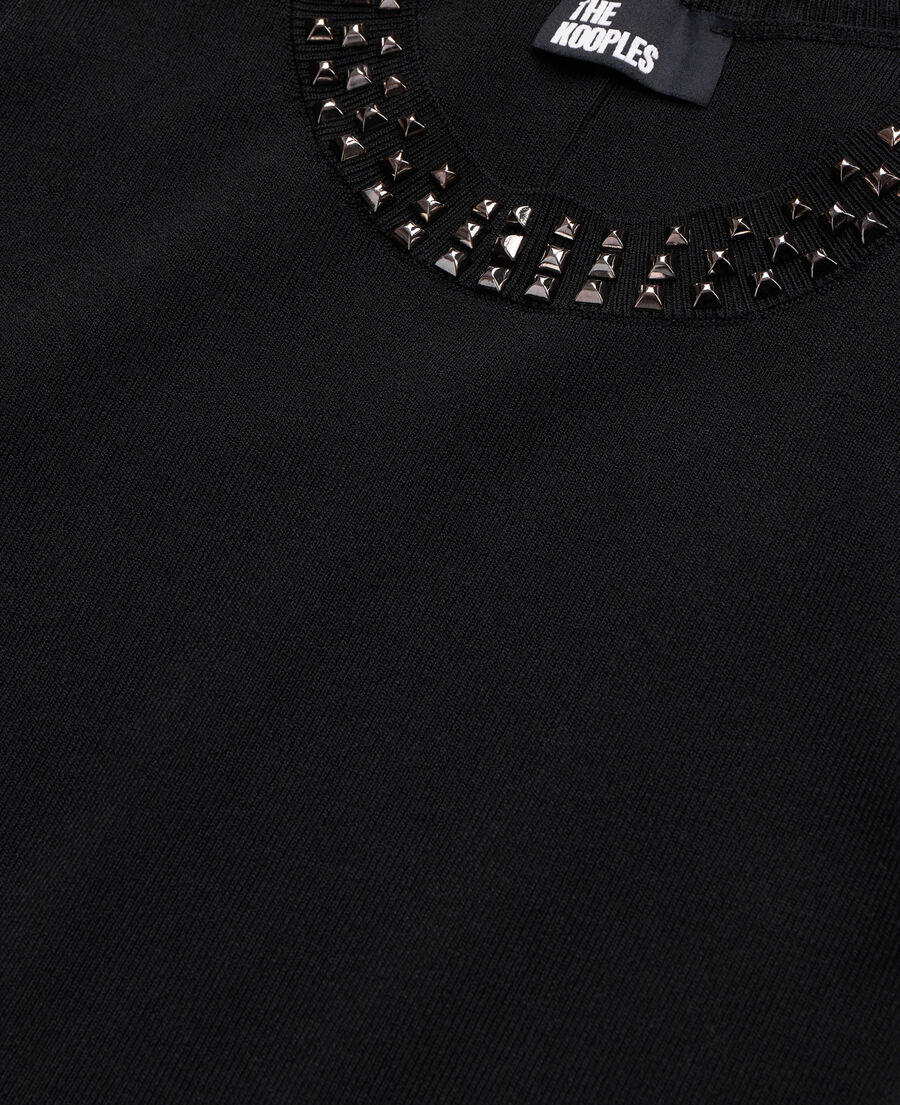 The Kooples DAMEN BLACK kurzes, schwarzes kleid mit nieten