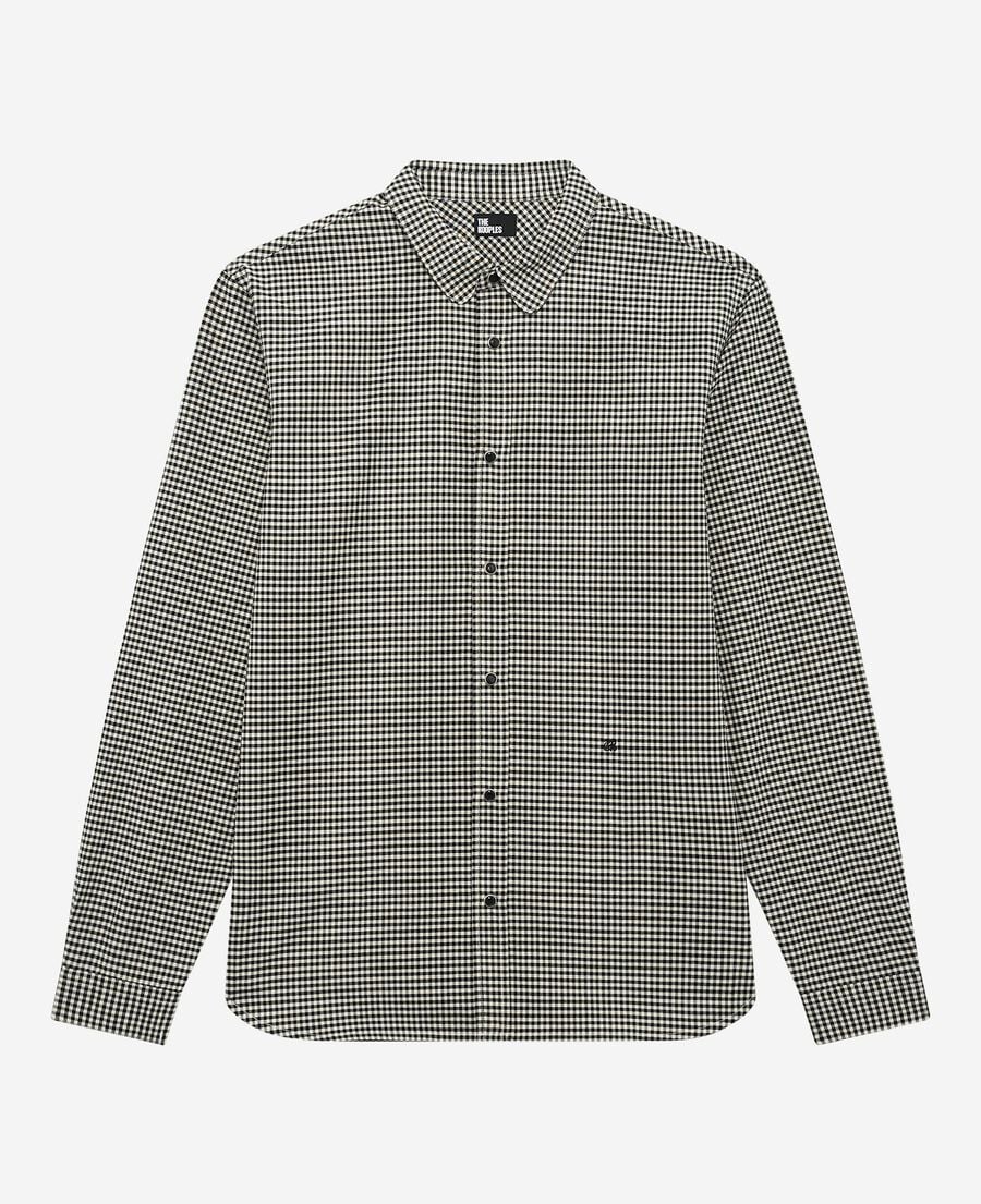 The Kooples MEN BLACK WHITE white and black checkered shirt
