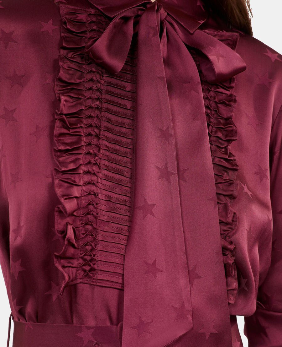 The Kooples WOMEN BURGUNDY burgundy jacquard short dress