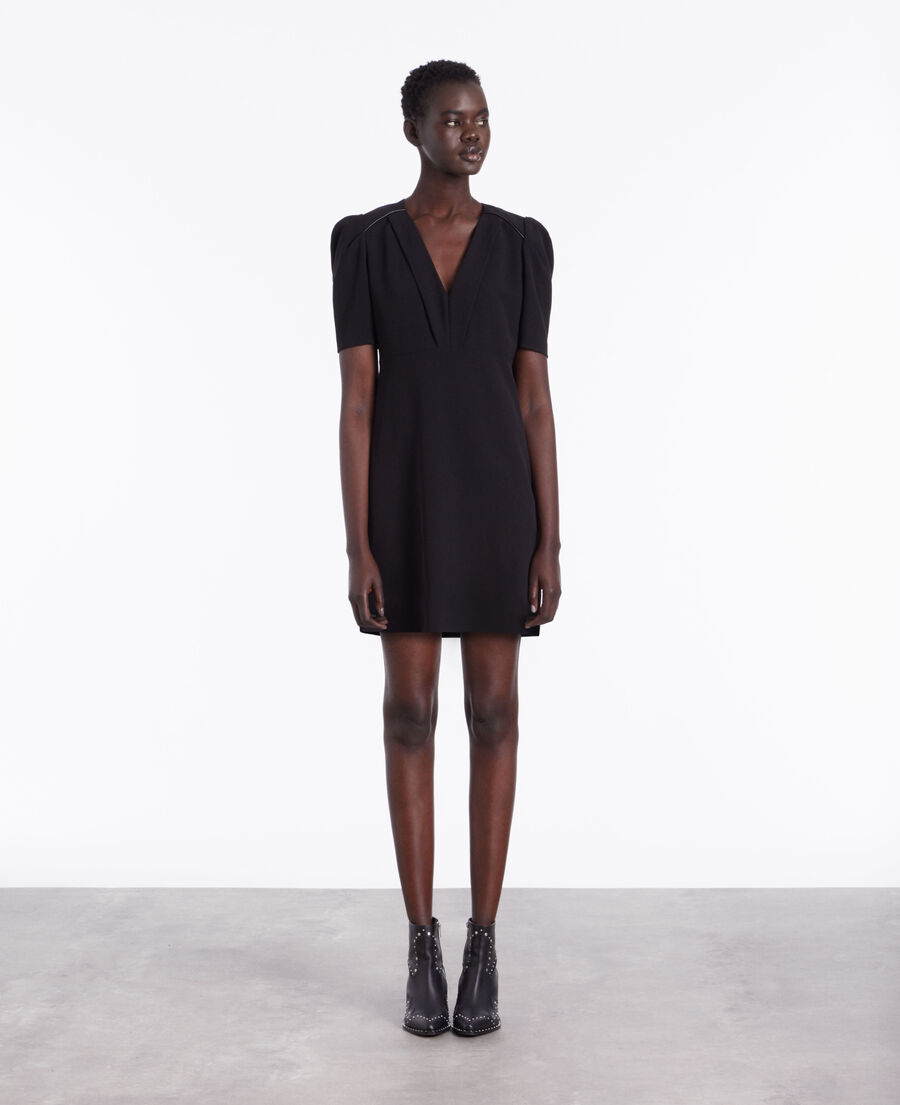 short black crepe dress
