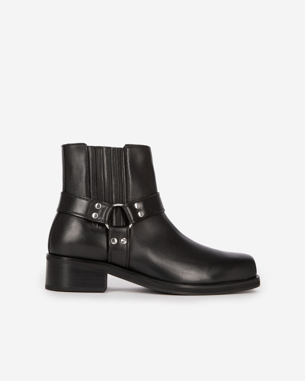 The Kooples MEN BLACK boots with black leather straps