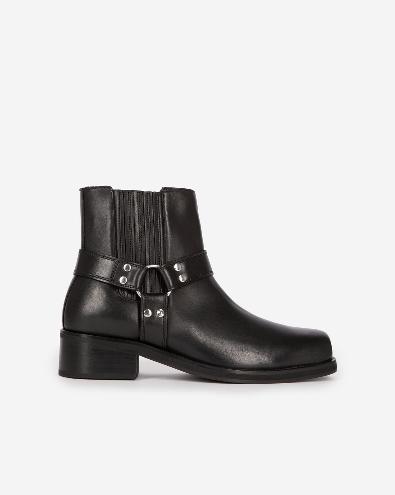The Kooples HOMBRE BLACK botas con correas de cuero negro