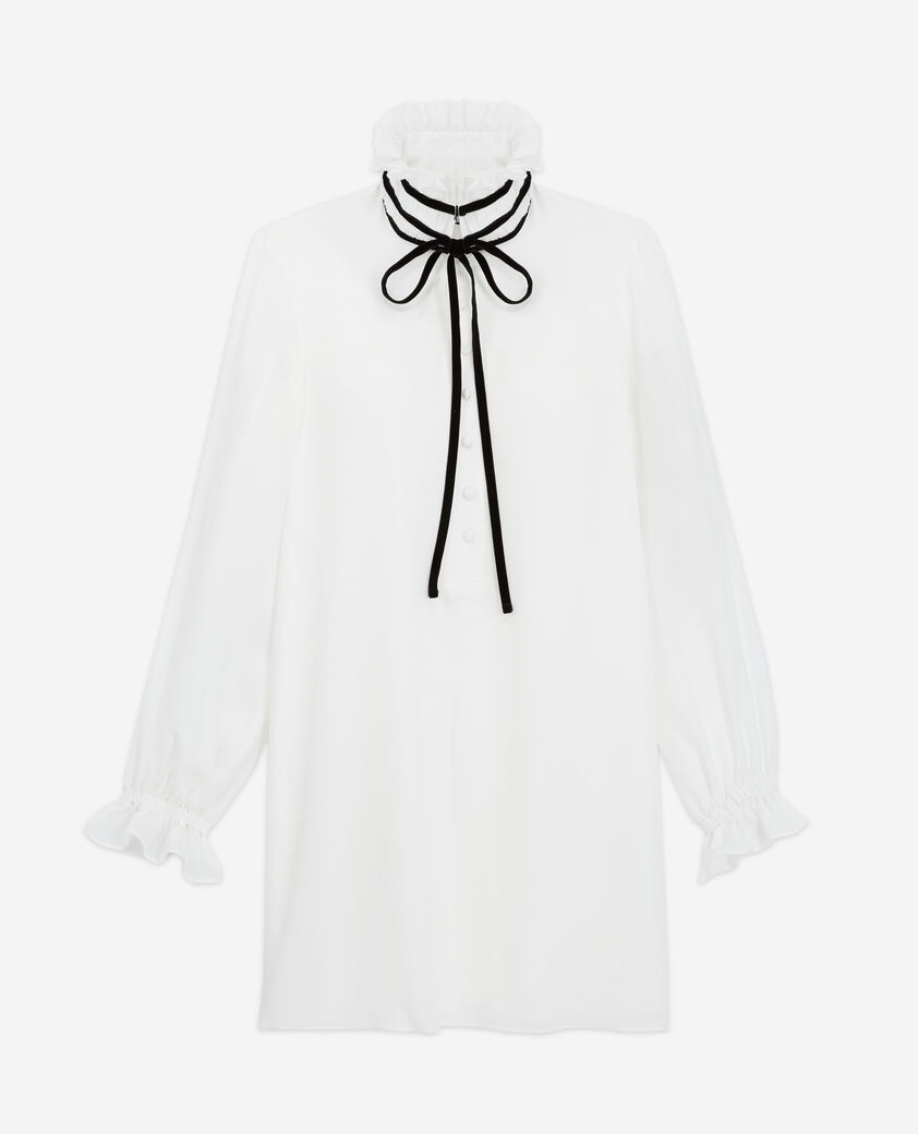 The Kooples F WHITE short white silk dress