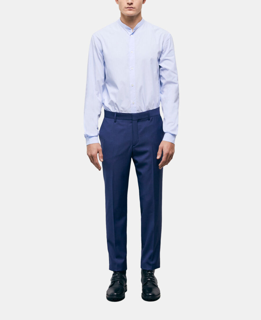 wool suit pants with check motif