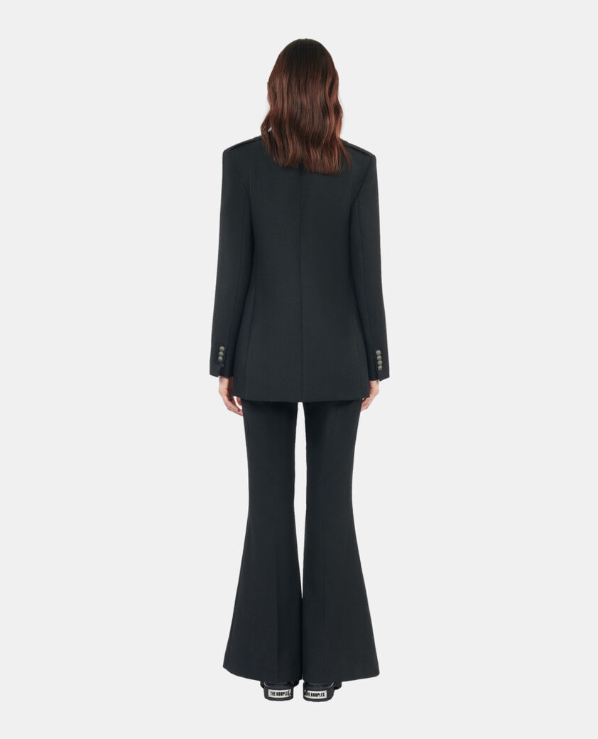 The Kooples FEMME BLACK veste tailleur en laine mélangée noire