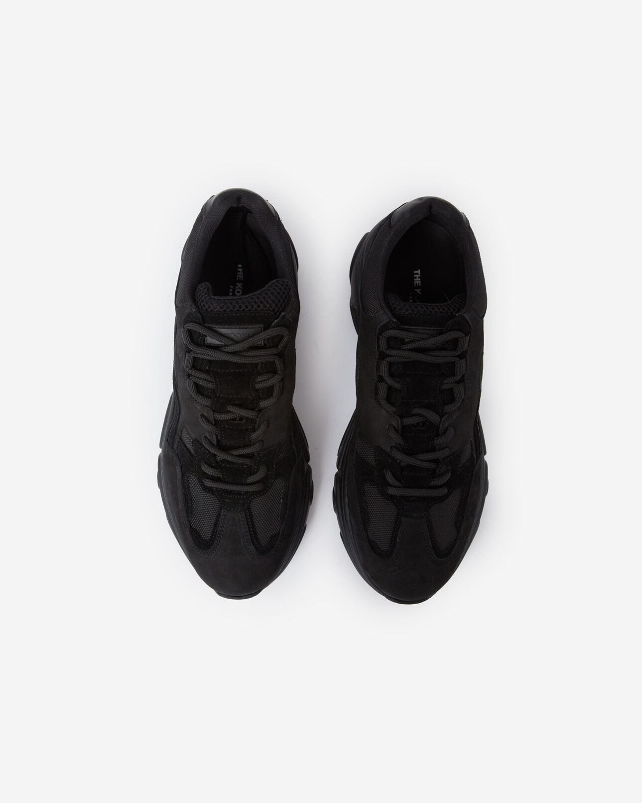 The Kooples HOMME BLACK baskets noires tissu grosses semelles