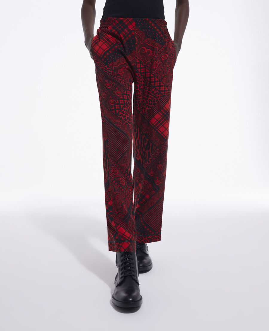 straight printed pants