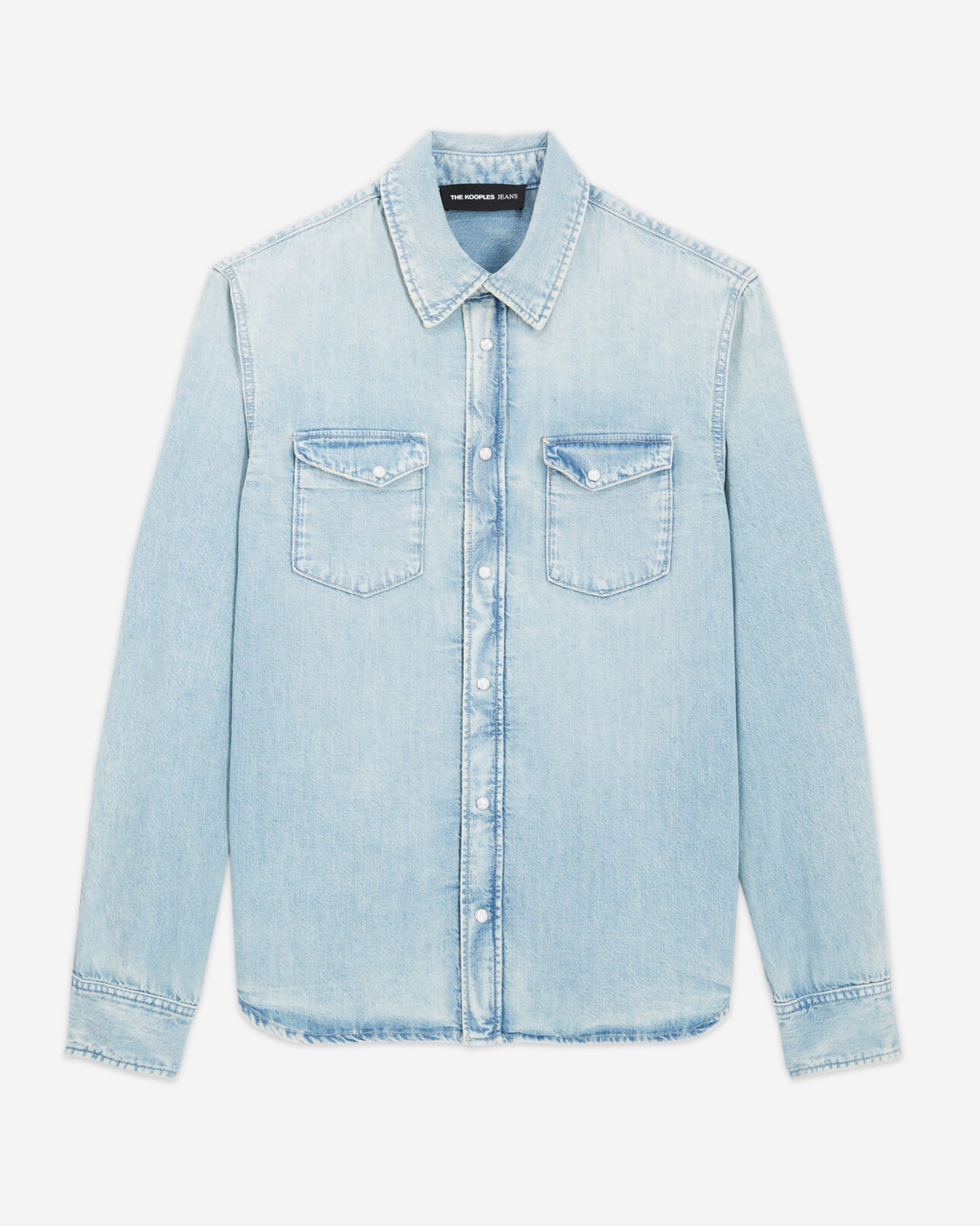 The Kooples HOMME BLUE WASHED chemise western en denim