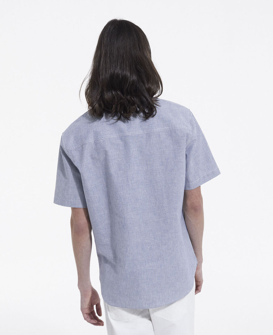 sky blue cotton shirt with short sleeves