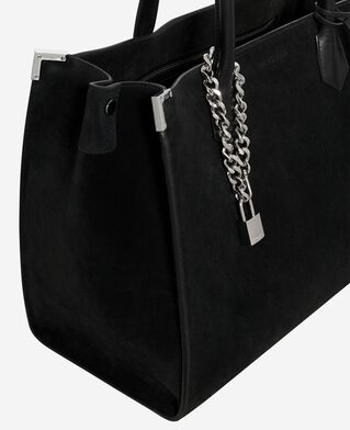 The Kooples F BLACK ming l tote bag in black suede