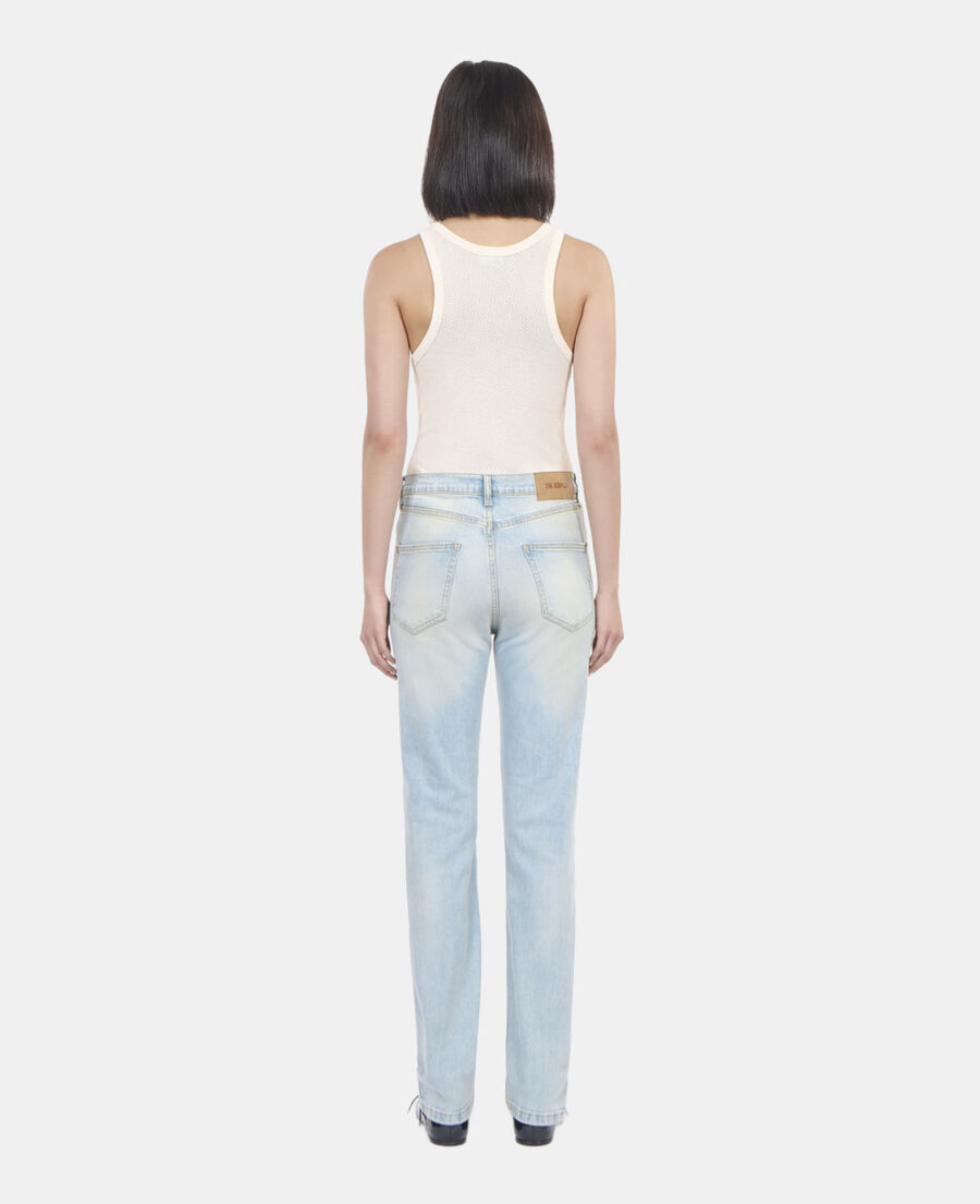 The Kooples DAMEN BLUE BLEACHED / NAVY hellblaue jeans mit slim-fit-passform