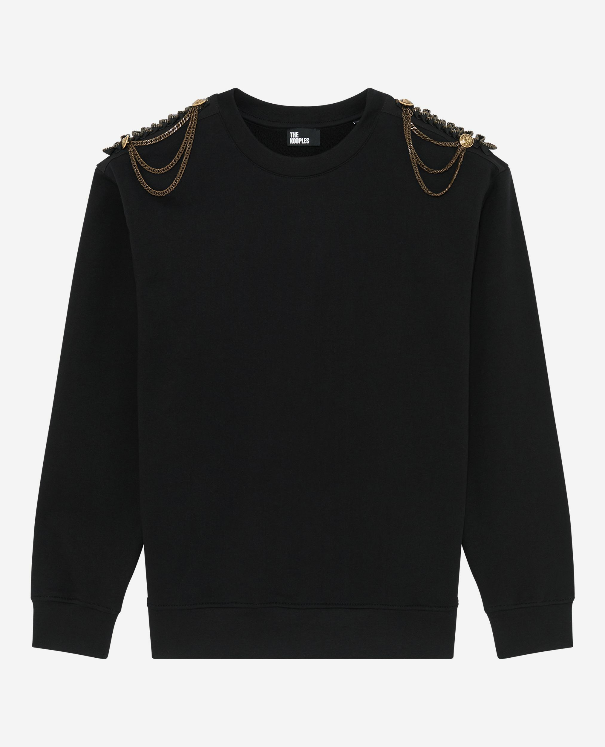 Sweatshirt avec chaînes noirs, BLACK WASHED, hi-res image number null