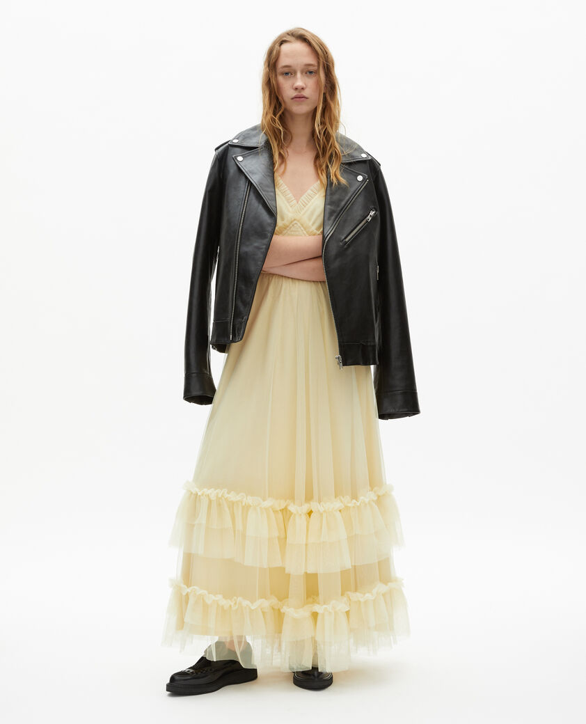 The Kooples DAMEN LIGHT YELLOW langes tüllkleid in gelb
