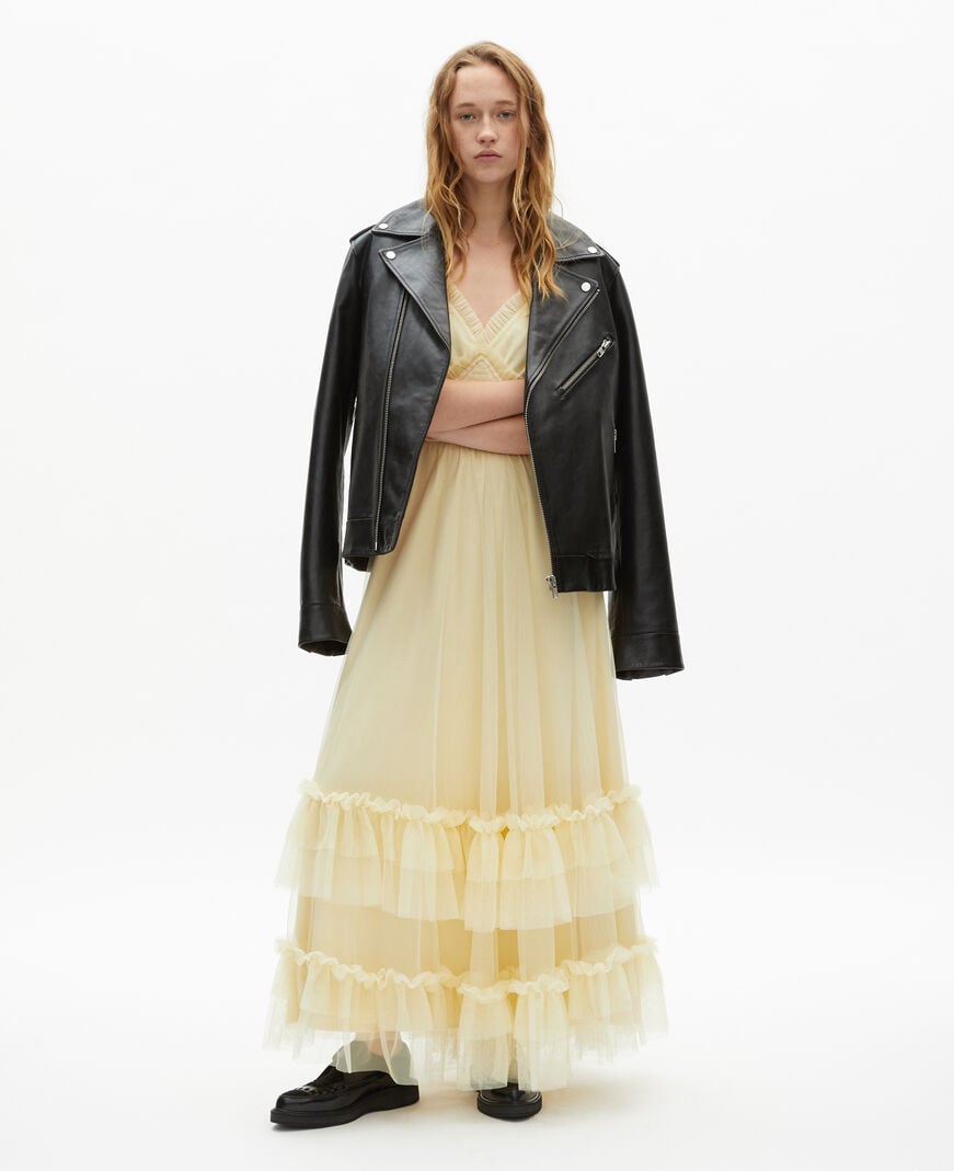 The Kooples WOMEN LIGHT YELLOW long yellow tulle dress
