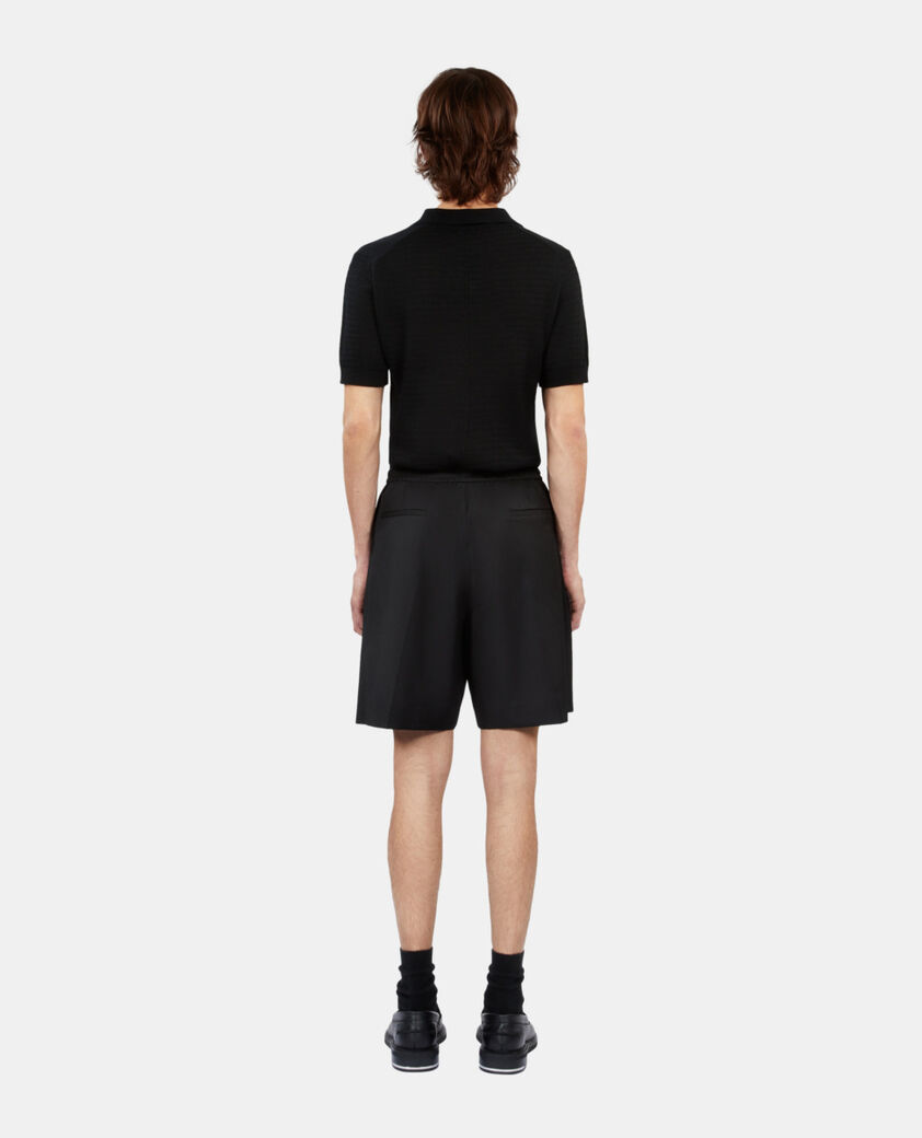 The Kooples MEN BLACK black wool bermuda shorts