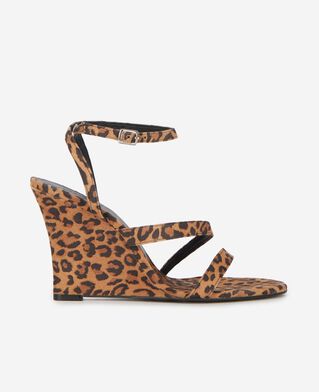The Kooples F LEOPARD leopard colt-effect wedge-heeled sandals
